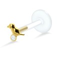 Bird with Rhinestone Labrets Push-in LA-367